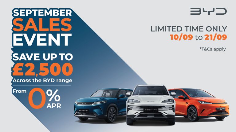 BYD UK Launches Major September Sales Event Across Electric and Hybrid Range